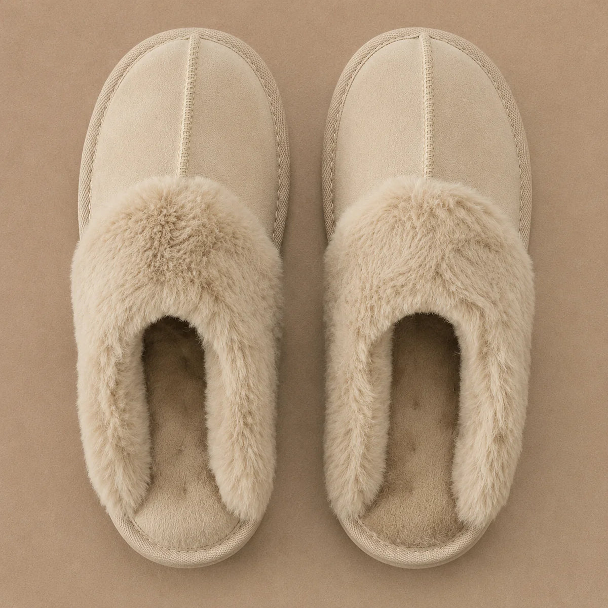 Women's Mule Slippers Suede Fur Lined Open Back Cushioned Footbed 1