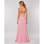 Maxi Dress with Floral Lace Detail and Sleeveless Design